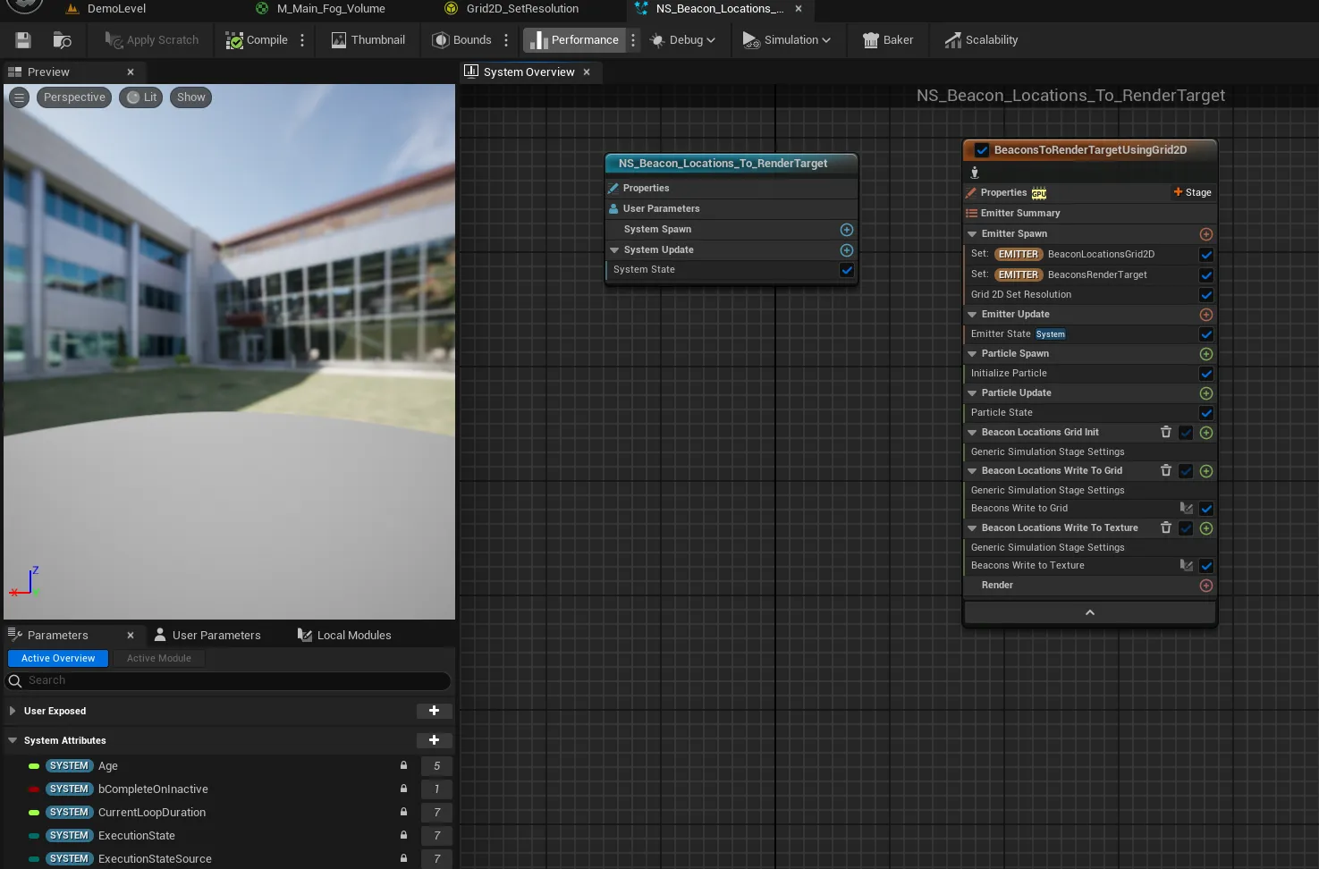 Writing Fog of War Beacons to the Material in Unreal Engine