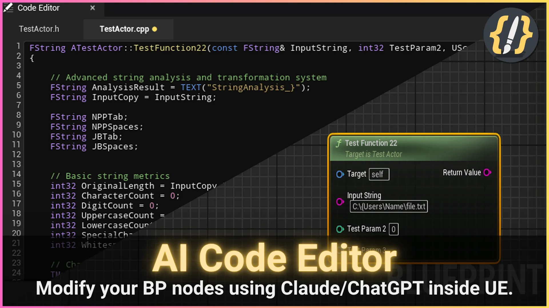 AI Node Code Editor for Unreal Engine