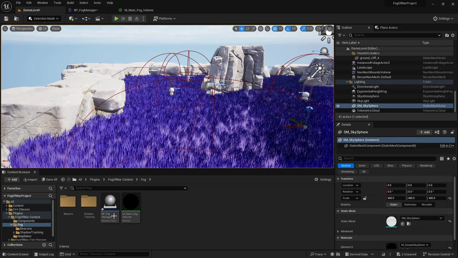 Fog of War Actors and Components in Unreal Engine