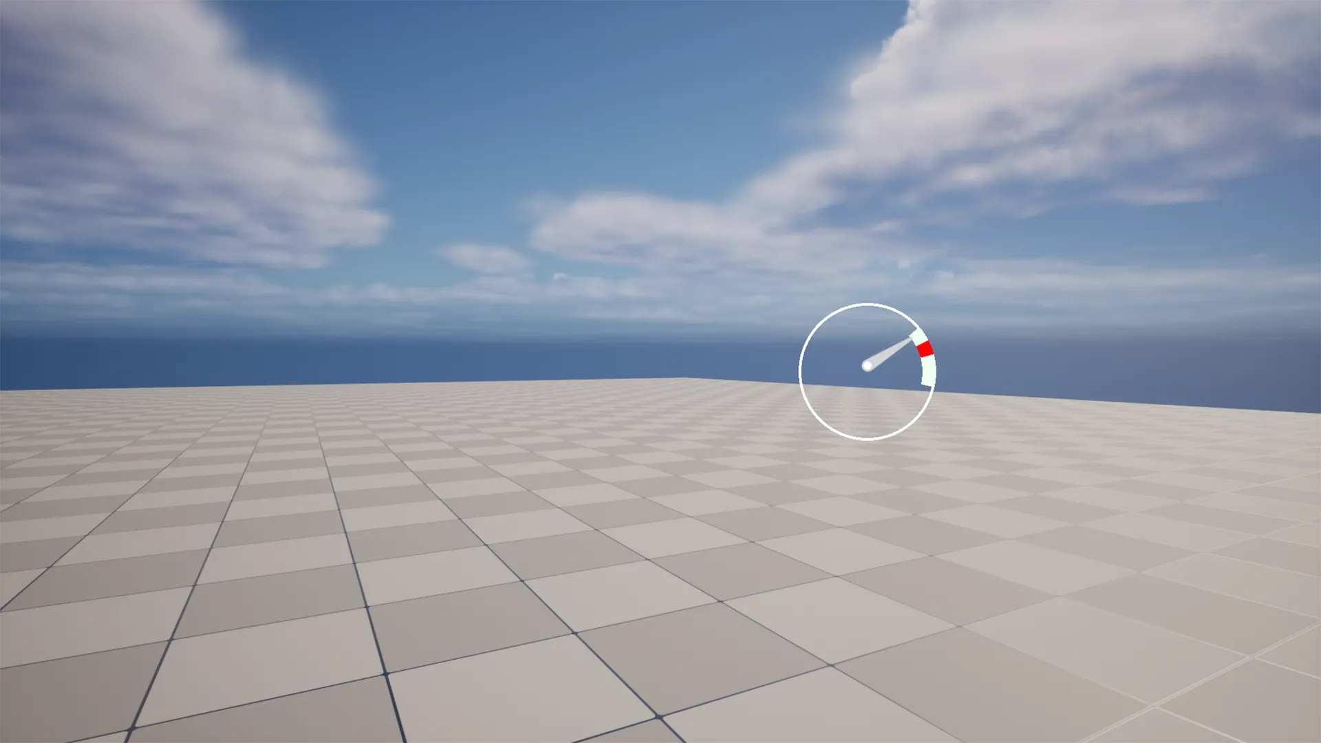 The Radial Skill Check gauge running in-game on a test level